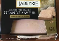 Mängden socker i Bloc de foie gras de canard avec morceaux