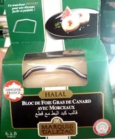 Mängden socker i Bloc de foie gras de canard avec morceaux