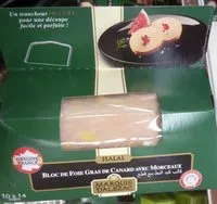 Mängden socker i Bloc de foie gras de canard avec morceaux