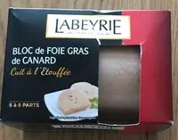 Mängden socker i Bloc de foie gras de canard cuit à l'étouffée