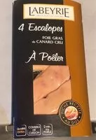 Mängden socker i 4 escalopes de foie gras de canard cru