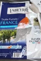 Mängden socker i Truite fumée Labeyrie france