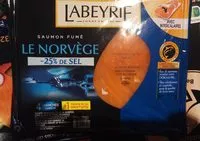 Mängden socker i Saumon fumé Norvège -25% sel