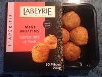 Mängden socker i Mini muffins saumon fumé et aneth