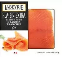 Mängden socker i Labeyrie Plaisir Extra Saumon fumé grandes tranches le paquet de 100 g
