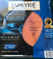 Mängden socker i Saumon fumé Le Norvège