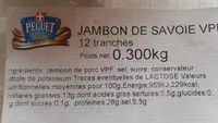 Mängden socker i Jambon de Savoie VPF 12 tranches