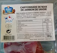 Mängden socker i Chiffonnade noix de jambon de Savoie