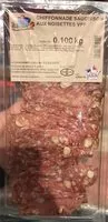 Mängden socker i Chiffonade saucisson aux noisettes