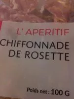 Mängden socker i Rosette chiffonnade
