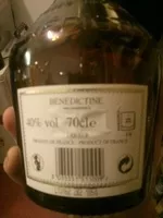 Mängden socker i Benedictine 40°, Bouteille De