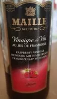 Mängden socker i Maille vinaigre de vin au jus de framboise