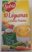 Mängden socker i velouté de 10 légumes et crème fraîche