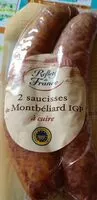 Mängden socker i 2 Saucisses de Montbéliard IGP