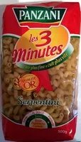 Mängden socker i Panzani serpentini 3 minutes 500g