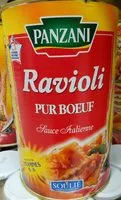 Mängden socker i Ravioli pur boeuf sauce italienne