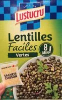 Mängden socker i Lustucru lentilles faciles vertes