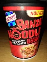 Mängden socker i Lustucru banzaï noodle nouilles sautées en sauce boeuf soja 90g