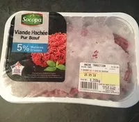 Mängden socker i Viande hachee pur boeuf 5%