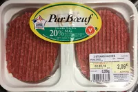Mängden socker i 2 steaks hachés pur boeuf