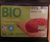 Mängden socker i Bio 2 steaks hachés Façon bouchère