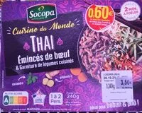Mängden socker i Thai eminces de boeuf et garniture de legumes cuisines
