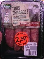 Mängden socker i Saucisses de Toulouse