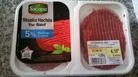 Mängden socker i Steaks hachés pur boeuf