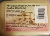 Mängden socker i Pâte D'amandes Blanche