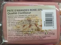 Mängden socker i Pâte d'amandes rose 33 % Qualité confiseur