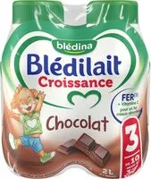 Mängden socker i BLEDILAIT Croissance Liquide Chocolat 4x500ml De 10 mois à 3 ans