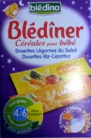 Mängden socker i Blédîner - Légumes du soleil / riz-carottes