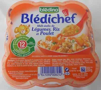 Mängden socker i Blédichef méli-mélo de légumes, riz et poulet