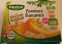 Mängden socker i BLEDINA POTS FRUITS Pommes Bananes 4x130g Dès 4/6 Mois
