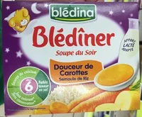 Mängden socker i Blédîner Soupe du Soir Douceur de Carottes Semoule de Riz