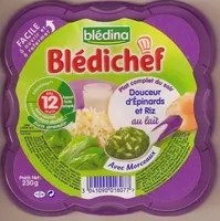 Mängden socker i Blédichef Douceur d'Épinards et Riz au Lait