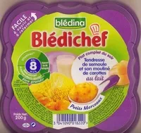 Mängden socker i Blédichef - Tendresse de semoule et son mouliné de carottes au lait