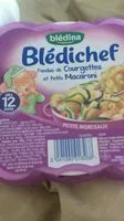 Mängden socker i Blédichef fondue de courgettes et petits macaroni