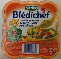 Mängden socker i Blédichef Sauté de pommes de terre, Petits pois et Veau