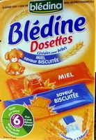 Mängden socker i Blédine dosettes miel / saveur biscuitée