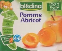 Mängden socker i BLEDINA POTS FRUITS Pommes Abricots 4x130g Dès 4/6 Mois