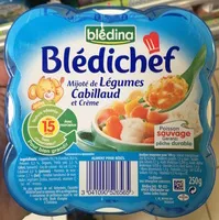 Mängden socker i Blédichef Mijoté de Légumes Cabillaud et Crème