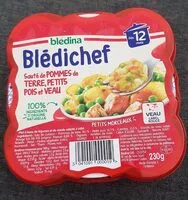 Mängden socker i Blédichef sauté de pommes de terre,petits pois et veau