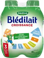 Mängden socker i BLEDINA BLEDILAIT 4x 1L Croissance Liquide Nature De 10 mois à 3 ans