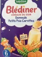 Mängden socker i Blediner semoule/petits pois/ carottes