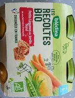 Mängden socker i BLEDINA LES RECOLTES BIO Petits Légumes du Jardin Boeuf 2x200g Dès 6 Mois