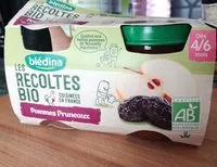 Mängden socker i BLEDINA LES RECOLTES BIO POTS Pommes Pruneaux 2x130g Dès 4/6 Mois