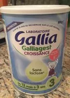 Mängden socker i Galliagest Croissance sans lactose 800g Dès 12 mois