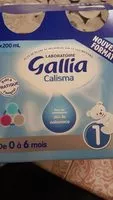 Mängden socker i GALLIA CALISMA 1ER AGE 4x200ml De 0 à 6 mois