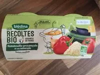 Mängden socker i BLEDINA LES RECOLTES BIO Ratatouille Provençale et sa Semoule 2x200g Dès 8 Mois